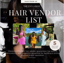 Load image into Gallery viewer, Exclusive Raw Hair Vendors List Ebook